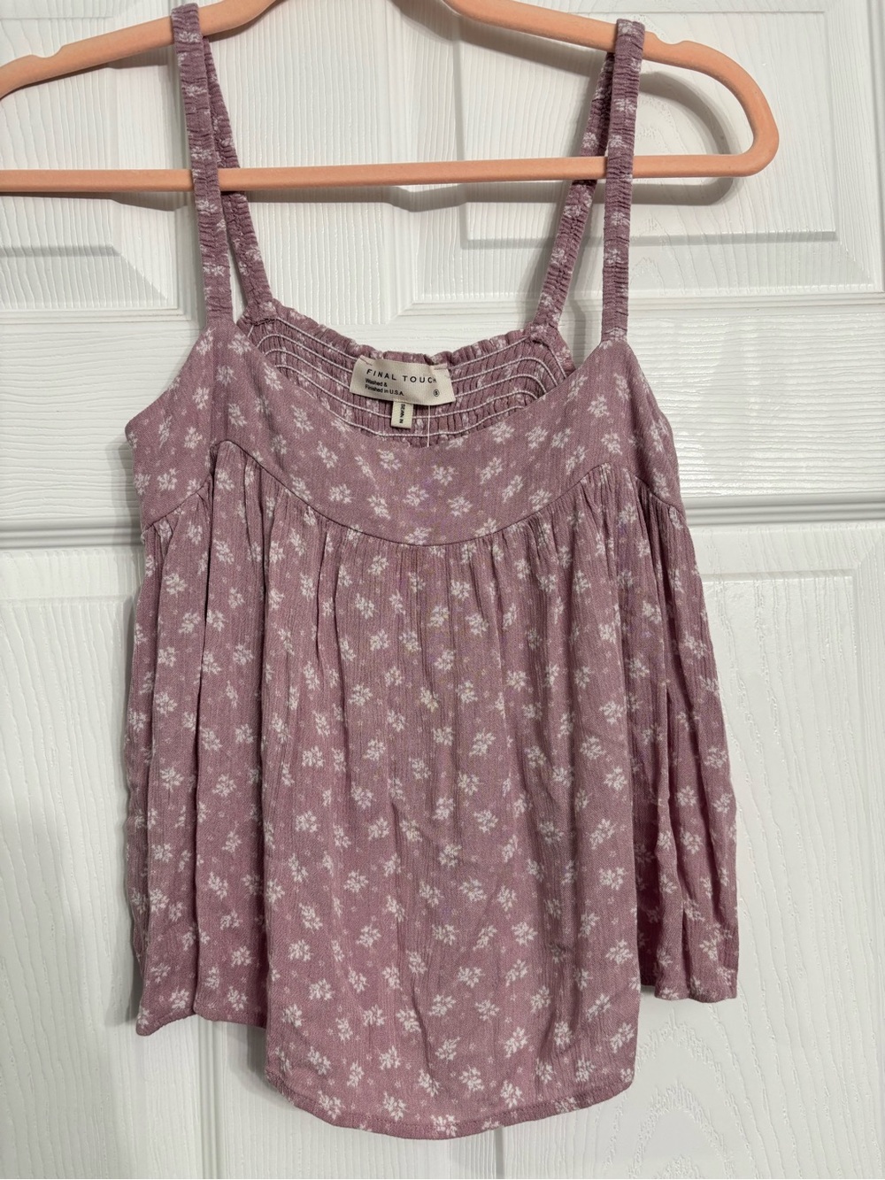 Final Touch Dusty Mauve Floral Spaghetti-Strap Camisole